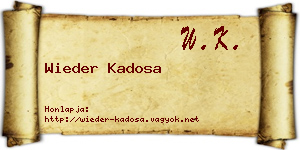 Wieder Kadosa névjegykártya